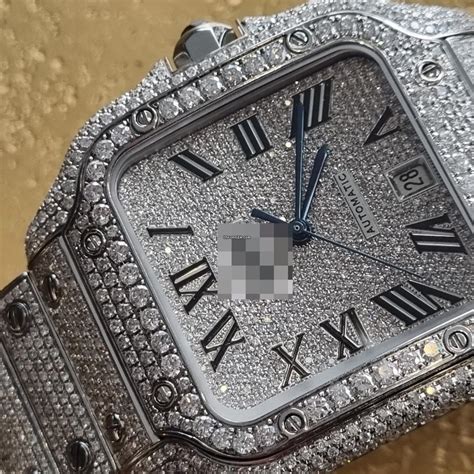 cartier santos iced out preis|cartier iced out watch price.